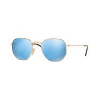 ray ban rb3548n hexagonal metal flat lenses sunglasses 0019o