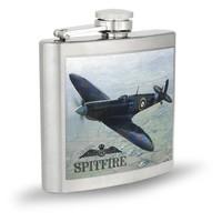 raf spitfire photograph hipflask