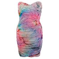 Rainbow Ruche Bodycon Dress