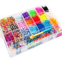 Rainbow Colorful Loom Big Size 28 Cells Multicolor Rubber Band (4200 Pcs) And Connector