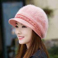 Rabbit Fur Cap Autumn And Winter Fashion Solid Color Yuba Bei Lei Warm Knitted Wool Cap