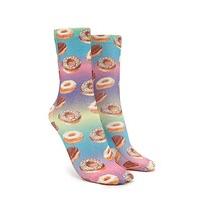 Rainbow Donut Print Crew Socks