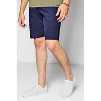 Raw Edge Skinny Fit Short - navy