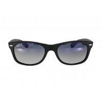 Ray-ban New Wayfarer Sunglasses Rb2132 601s78 Matte Black/ Polarised Blue Gradient Grey
