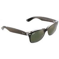 ray ban new wayfarer sunglasses rb2132 6052 top black on transparent g ...