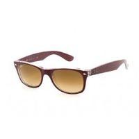 Ray-ban New Wayfarer Sunglasses Rb2132 605485 Top Matte Bordo On Transparent/ Brown Gradient