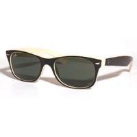 ray ban new wayfarer sunglasses rb2132 875 top black on beige crystal  ...