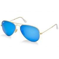 ray ban aviator sunglasses rb3025 1124d gold polarised blue flash 58mm