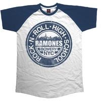 Ramones - Bowery NYC Men\'s X-Large Raglan T-Shirt - White