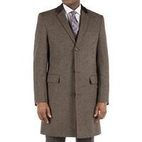 Racing Green Brown Donegal Overcoat 48R Brown