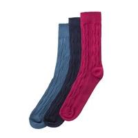 racing green 3 pack cable knit socks ns assorted