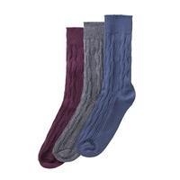 racing green 3 pack cable knit socks ns assorted