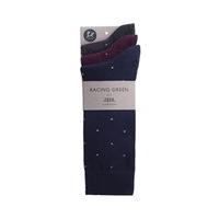 Racing Green Roman Pk 3 Spot Socks 7-11 MULTI COLOURED