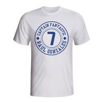 raul real madrid captain fantastic t shirt white