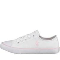 Ralph Lauren Girls Canvas Trainers White/Pink