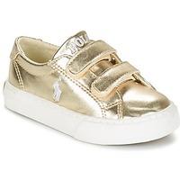 Ralph Lauren SLATER EZ girls\'s Children\'s Shoes (Trainers) in gold