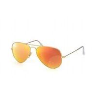 ray ban aviator sunglasses rb3025 1124d matte gold brown mirror red po ...