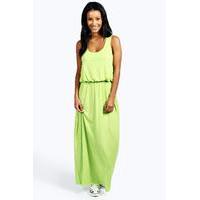 racer back maxi dress lime