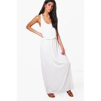 Racer Back Maxi Dress - white