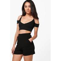 Rachel High Waisted Pocket Shorts - black