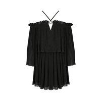 RACER - Black Chiffon Babydoll Dress