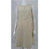 Ralph Lauren Black Label Size 12 Cream Wool Dress with panelled yoke