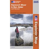 Rannoch Moor & Ben Alder - OS Explorer Active Map Sheet Number 385