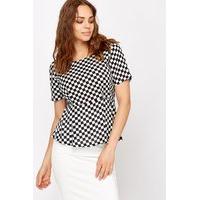 Racer Check Print Top