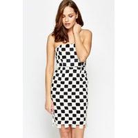 racer check bandeau dress