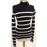 Ralph Lauren Size S High Quality Soft and Luxurious Pure Cashmere Navy And White Striped Jumper