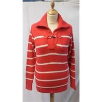 Ralph Lauren Size 12/14 Red & White Cotton Knitted Jumper Ralph Lauren - Size: 14 - Red - Jumper