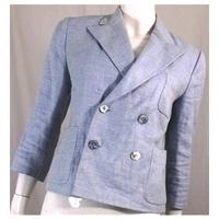 ralph lauren size 10 pale blue linen cropped jacket