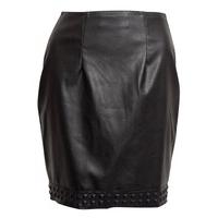 Raven Stud Hem Fatale Mini Skirt - Size: Size 18