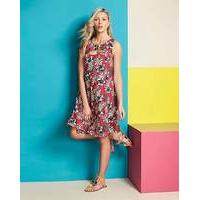 Raspberry Print Cut Out Neck Swing Dress