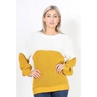 rachel long sleeves round neck block stripe jumper