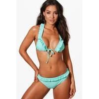 racer back frill triangle bikini mint