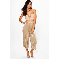 Ramina Pleated Velvet Premium Culottes - sand