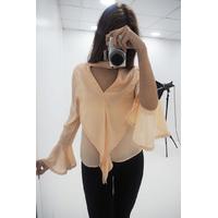 rachella flared sleeve chiffon blouse