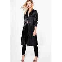 Rachel Maxi Satin Shirt - black