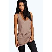 racer back longline vest mocha