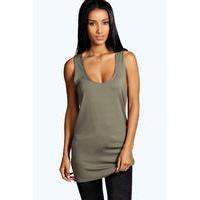 Racer Back Longline Vest - khaki