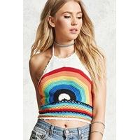 rainbow knit crop top