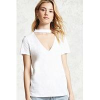 Raw-Cut Choker Neck Tee