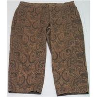 ralph lauren size 24 brown paisley cropped trousers