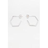 rachel jackson london hexagon silver large hoop earrings silver