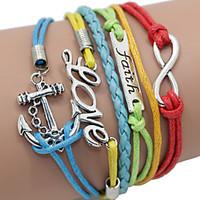 Rainbow Color Multilayer Bird Life Tree Weave Bracelet