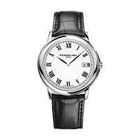 Raymond Weil Gents Tradition 39mm White Dial Black Leather Strap