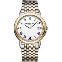 raymond weil tradition mens two tone bracelet watch