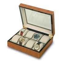 Rapport polished burr eight walnut watch collector box