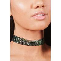 Rainbow Chainmail Metal Choker - multi